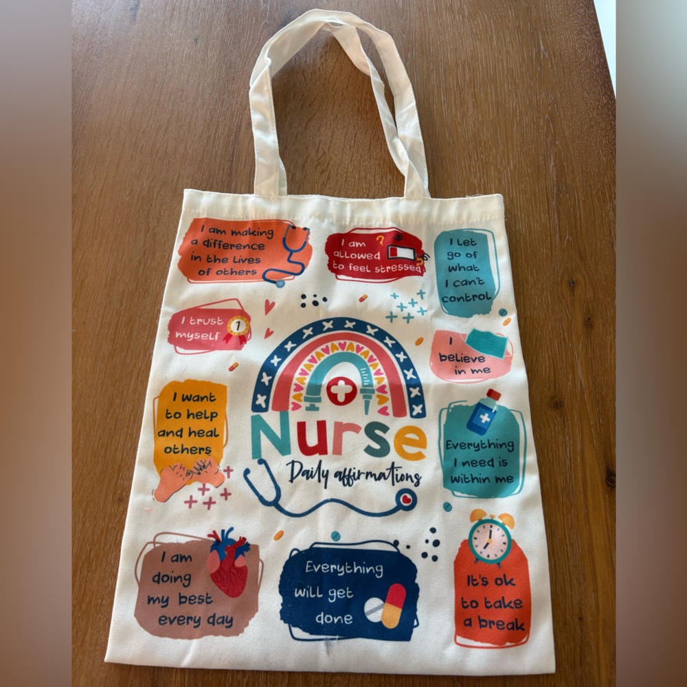 Colorful Nurse Affirmations Tote Bag and tumbler